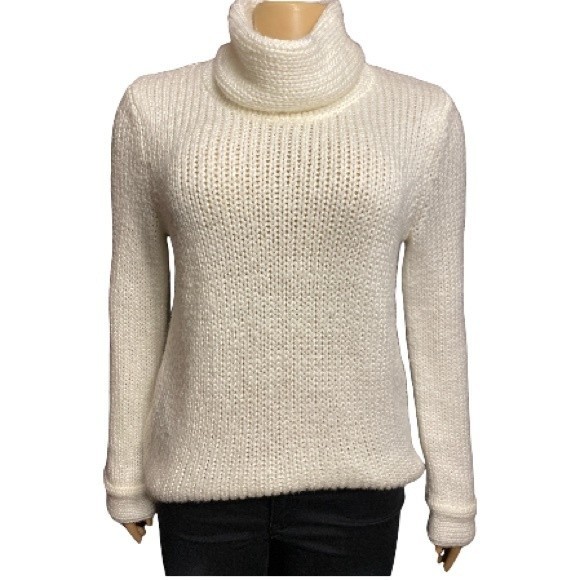 Norton McNaughton Cowl Neck Sweaters chunky Knit Cream Ivory size Medium - Picture 2 of 9